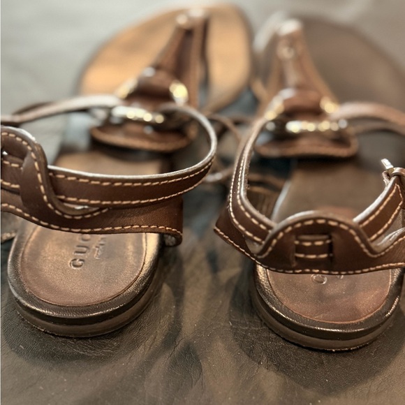 Gucci Dark Brown Leather Sandals